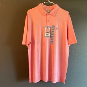 Red/white thin horizontal stripe Callaway OPTI-DRI  golf shirt, NWT!